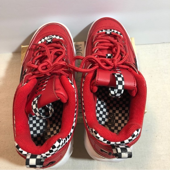 Fila Red Sneakers Shoes Size 5.5 - Picture 6 of 8